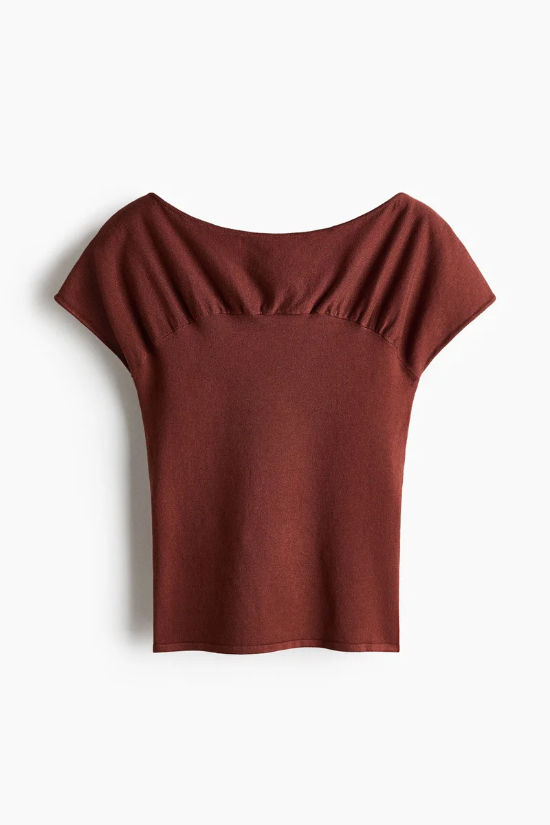 H&M Gathered cap-sleeved top