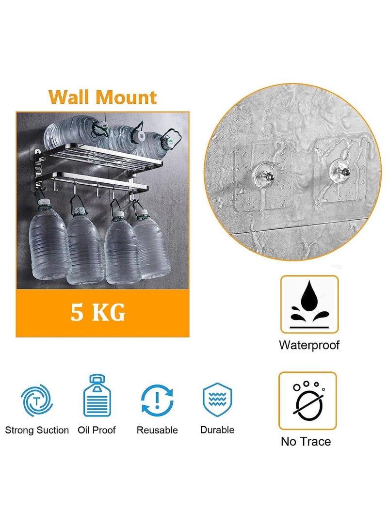 20 PCS Adhesive Hooks Heavy Duty Wall Hangers 2 in 1 Reusable Adhesive Hooks Heavy Duty 16mm Waterproof Rustproof and Oilproof Wall Hooks for Kitchen Bathroom Office - Image 2