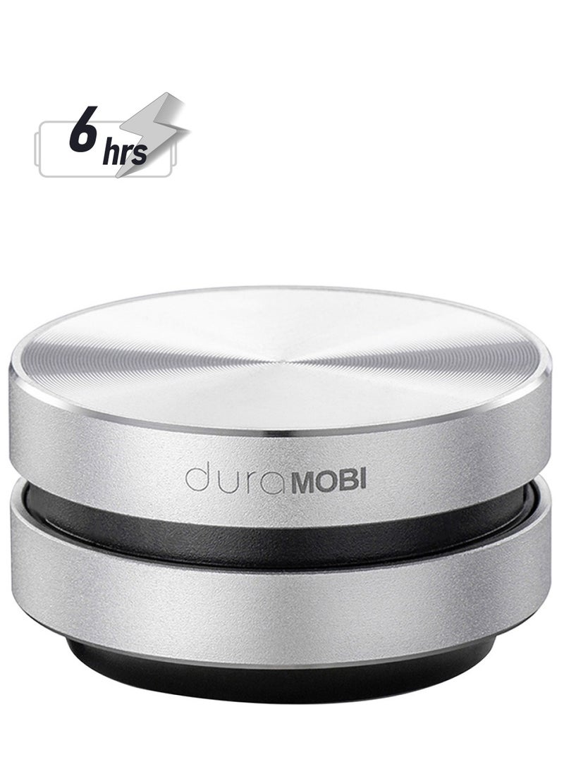 dura MOBI حزمة واحدة من مكبرات الصوت BT لاسلكيًا، مكبرات صوت صغيرة محمولة بصوت عالٍ وصوت ستيريو مدمج وصندوق صوت فضي - Image 1