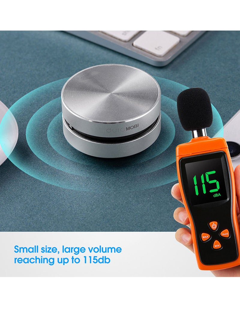 dura MOBI حزمة واحدة من مكبرات الصوت BT لاسلكيًا، مكبرات صوت صغيرة محمولة بصوت عالٍ وصوت ستيريو مدمج وصندوق صوت فضي - Image 3