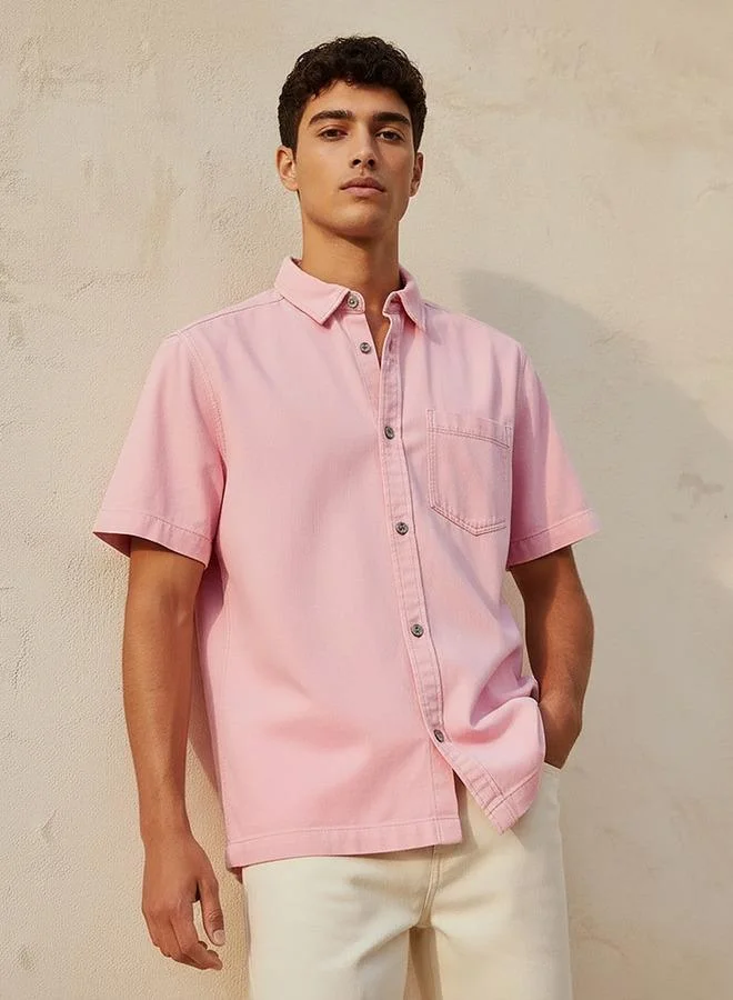 Lee Cooper Men Collared Short Sleeves Shirt