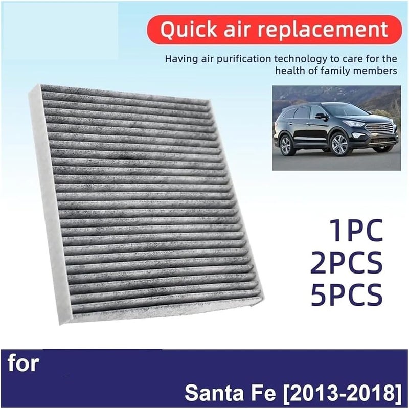 2pcs Air Conditioner Filter Compatible For Hyundai Santa Fe 2013 2018 High Performance - Image 3