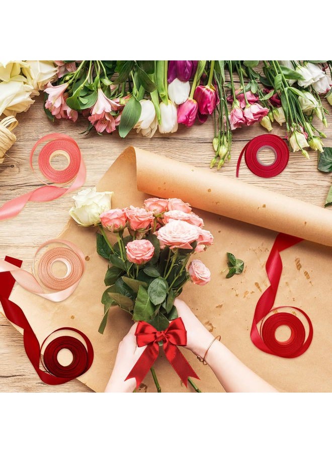 Jacriah 1-1/2 Inch Red Wired Satin Ribbons for Crafts, 6 Rolls Single-Faced Red Assorted Ribbons for Gift Wrapping Flower Bouquet Wedding Invitations Bridal Shower Hair Bows Garland Party Decor - Image 3