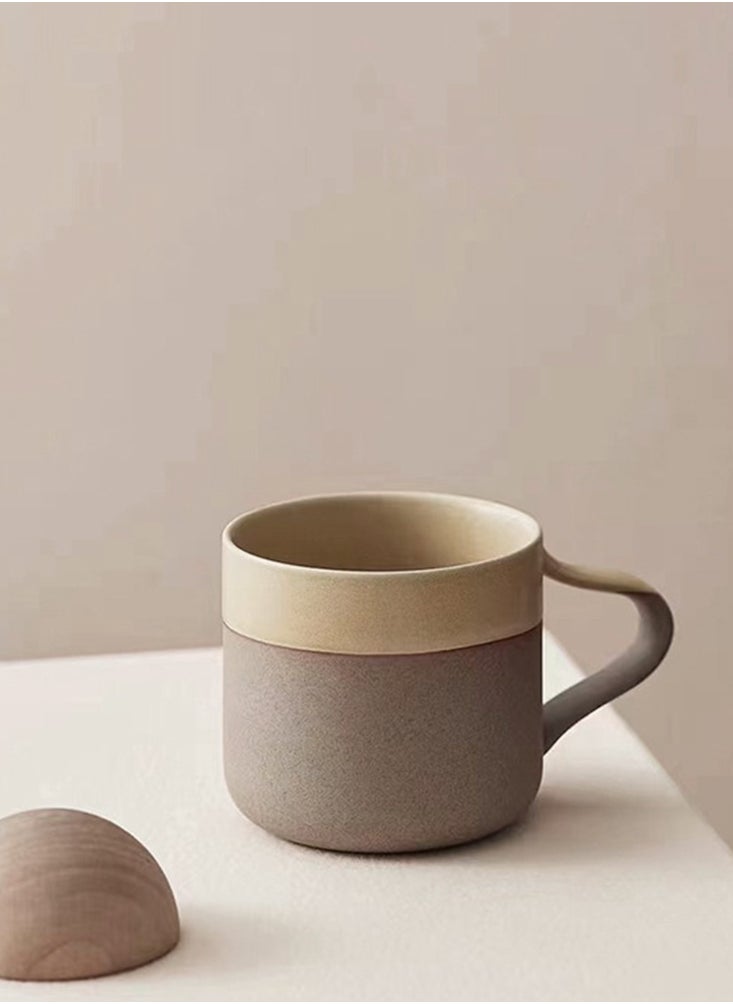 Perfii Set of 4 Handmade 270ml Two-Tone Colored Mugs Perfect for Specialty Coffee Drinks, Latte, Cafe, Mocha and Tea  - Image 2