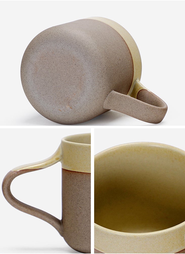 Perfii Set of 4 Handmade 270ml Two-Tone Colored Mugs Perfect for Specialty Coffee Drinks, Latte, Cafe, Mocha and Tea  - Image 4