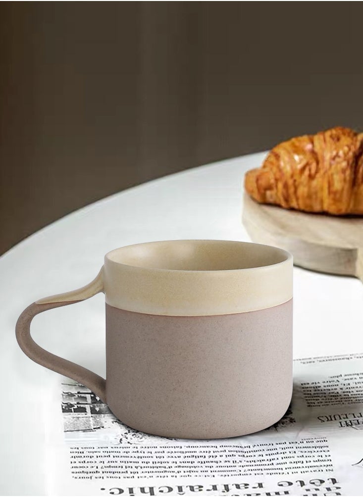 Perfii Set of 4 Handmade 270ml Two-Tone Colored Mugs Perfect for Specialty Coffee Drinks, Latte, Cafe, Mocha and Tea  - Image 5