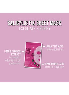 NIP+FAB Nip + Fab Salicylic Acid Fix Sheet Mask For Face Hyaluronic Acid Lotus Flower Bha Facial Mask Multi 0.8 Fl Oz  - Image 4