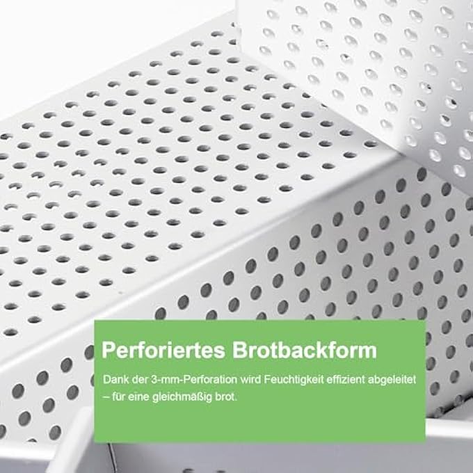 Loaf Tin 2 Pack 20cm  25cm Rectangular Perforated Bread Baking Tin  Anodised Aluminium with NonStick Coating Silver - Image 4