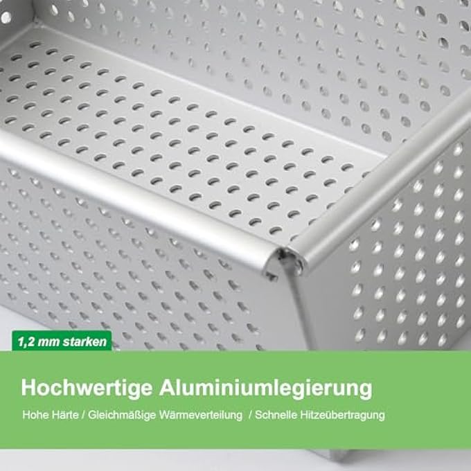 Loaf Tin 2 Pack 20cm  25cm Rectangular Perforated Bread Baking Tin  Anodised Aluminium with NonStick Coating Silver - Image 3
