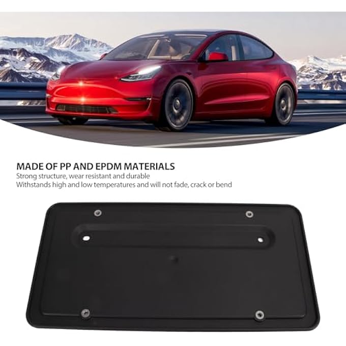 ريحني حامل إطار لوحة ترخيص متين ومقاوم للتآكل سهل التركيب مقاوم للعوامل الجوية احم لوحة سيارتك أرقام OE 109684400B 113898200A تناسب 3 20172023 - Image 4