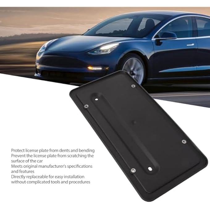 ريحني حامل إطار لوحة ترخيص متين ومقاوم للتآكل سهل التركيب مقاوم للعوامل الجوية احم لوحة سيارتك أرقام OE 109684400B 113898200A تناسب 3 20172023 - Image 3