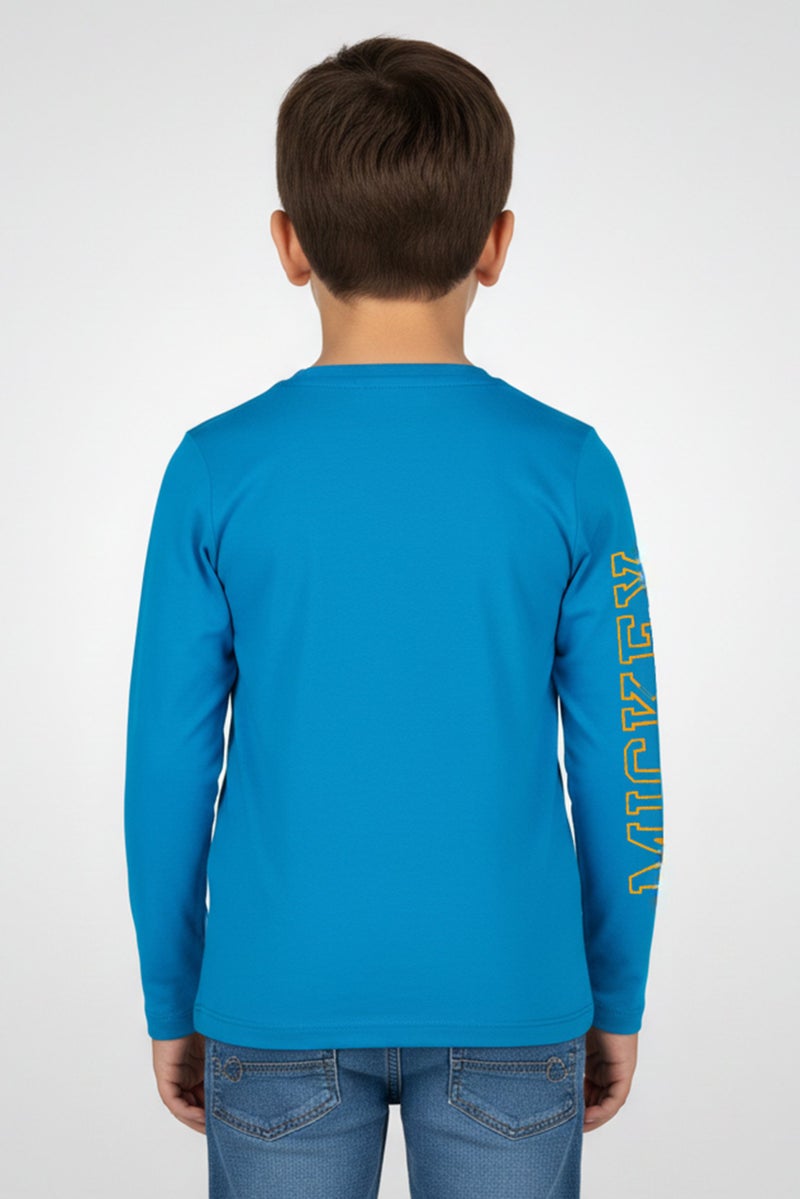 Hamleys x Disney Toddlers Boy Long Sleeve Graphic Print T-Shirt, Blue - Image 2