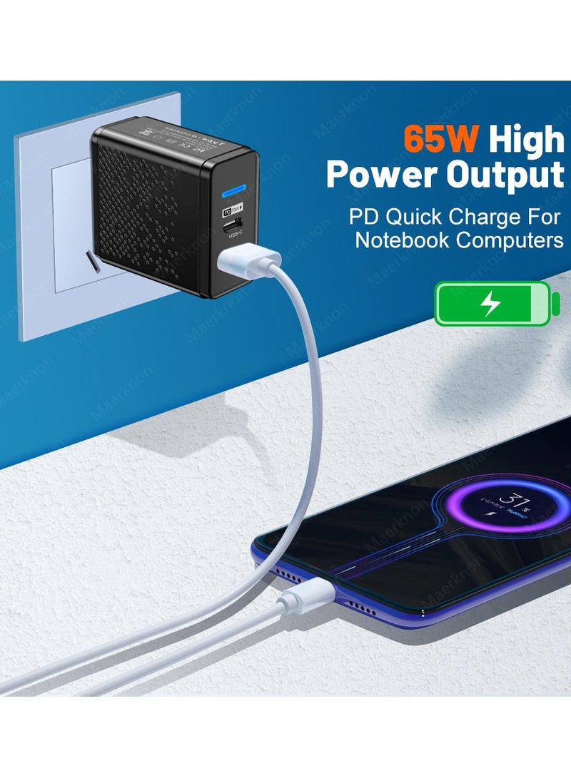 سام 65 واط USB C شاحن شحن سريع 3.0 PD نوع C الهاتف المحمول شاحن سريع محول آيفون 15 باد هواوي شاومي سامسونج أبيض . - Image 2