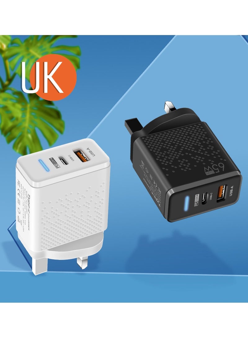 سام 65 واط USB C شاحن شحن سريع 3.0 PD نوع C الهاتف المحمول شاحن سريع محول آيفون 15 باد هواوي شاومي سامسونج أبيض . - Image 5