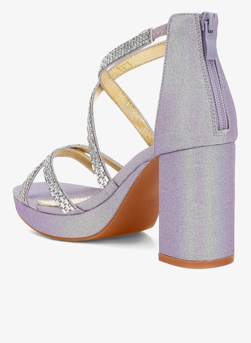 London Rag Lilac Rhinestones Embellished Strappy Sandals in Lilac for Women | Best Price UAE
