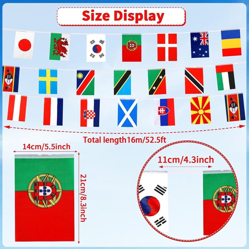 MARFOREVER 47 Countries String Flag, 52.5 Ft International Flags Bunting Banner for World Cup 2026 & Multicultural  Events - Image 2