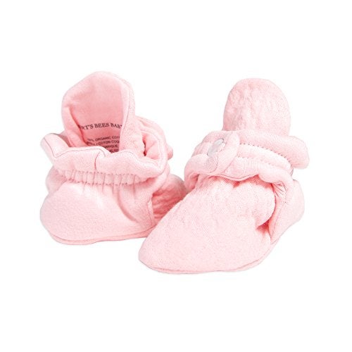 Burt's Bees Baby Girls Booties Organic Cotton Newborn Essentials Shoes, Gender Neutral Color for Ages 0 to 9 Months Old - Image 1