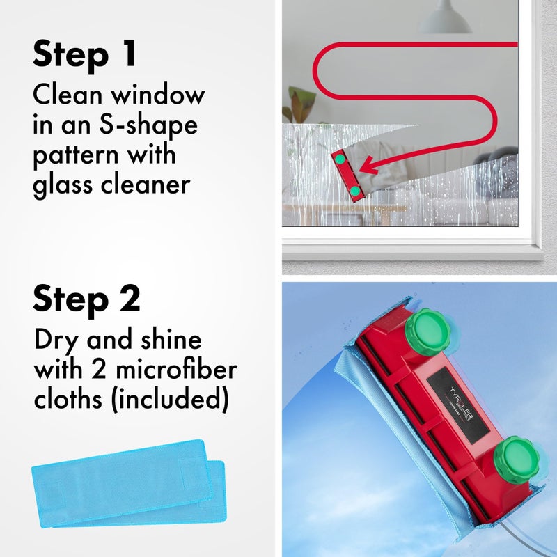 Tyroler Bright Tools Tyroler Magnetic Window Cleaner Tool | The Glider D4 Double-Sided Window Cleaner Tool Fits Windows 0.1"-1.6" Thick | Magnet Window Cleaner | Magnetic Glass Cleaner | limpiador de ventanas magnetico - Image 4