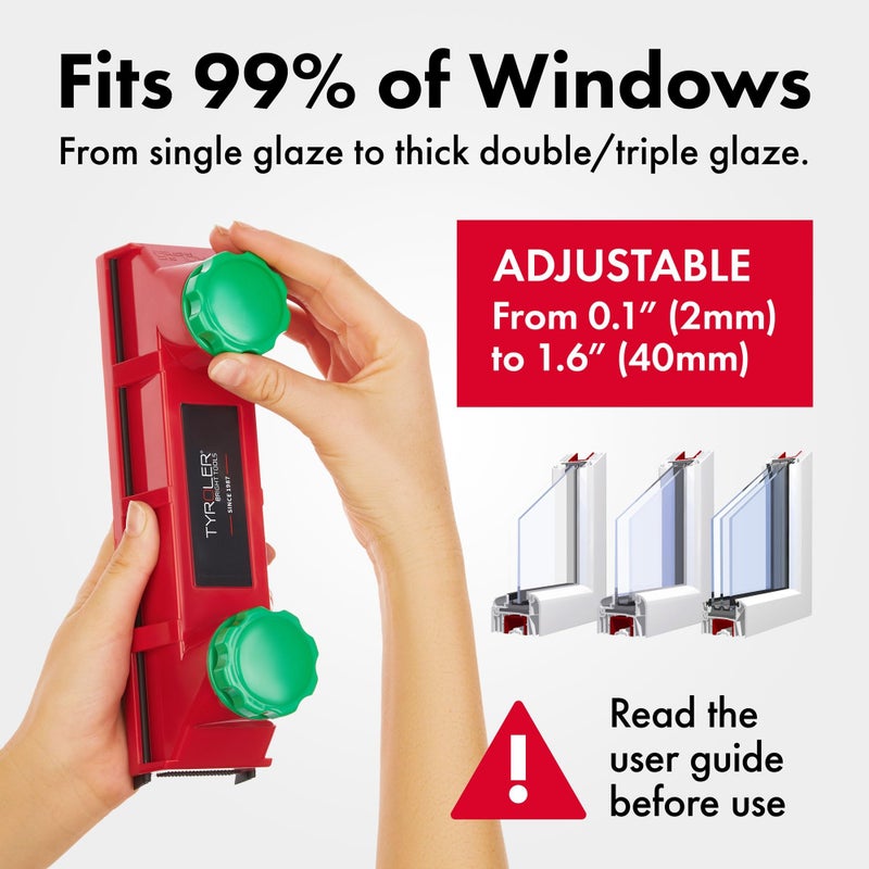 Tyroler Bright Tools Tyroler Magnetic Window Cleaner Tool | The Glider D4 Double-Sided Window Cleaner Tool Fits Windows 0.1"-1.6" Thick | Magnet Window Cleaner | Magnetic Glass Cleaner | limpiador de ventanas magnetico - Image 3