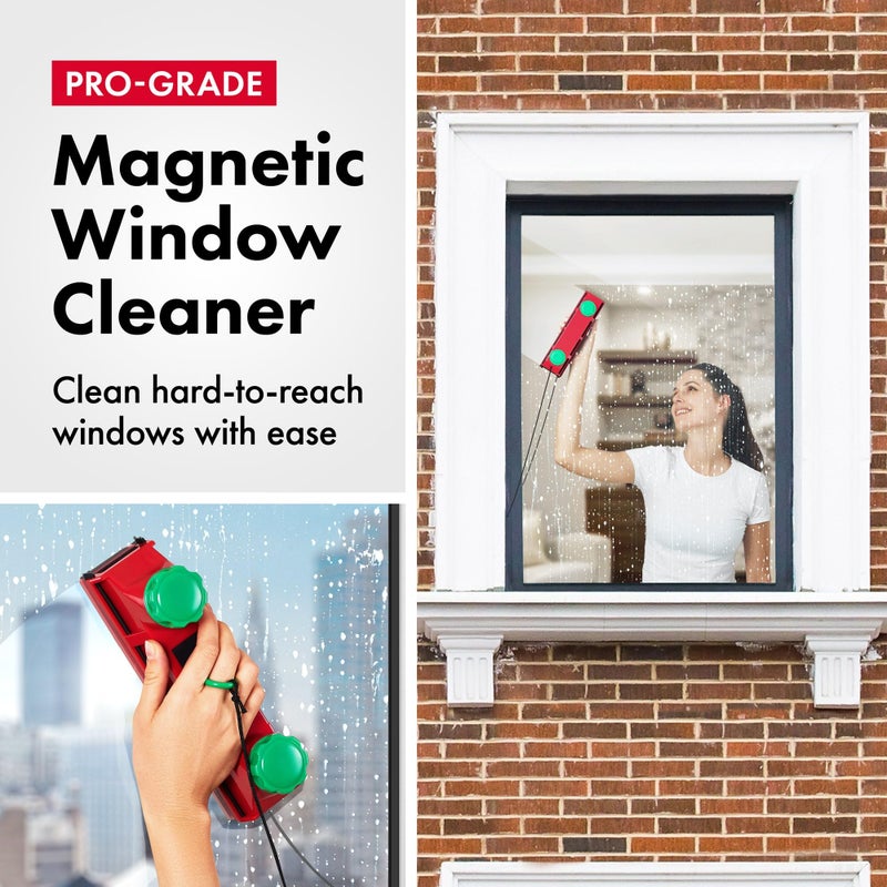 Tyroler Bright Tools Tyroler Magnetic Window Cleaner Tool | The Glider D4 Double-Sided Window Cleaner Tool Fits Windows 0.1"-1.6" Thick | Magnet Window Cleaner | Magnetic Glass Cleaner | limpiador de ventanas magnetico - Image 2