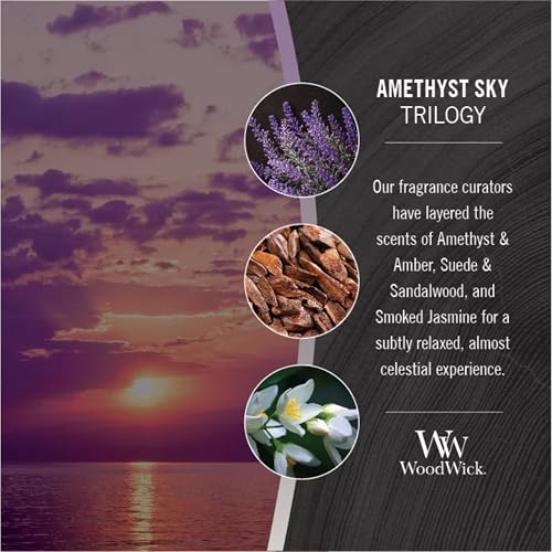 WoodWick Amethyst & Amber Gifts for Women and Men, 16 oz Ellipse Trilogy Candle with Crackling Wick - Image 2