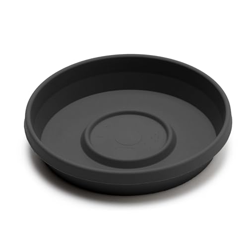 Bloem Terra Resin Saucer Tray: 9.25" Bottom Width - Black - Matte, Durable, Ribbed Bottom, Indoor and Outdoor, Fits 12" Terra Pots, Made in USA - Image 3