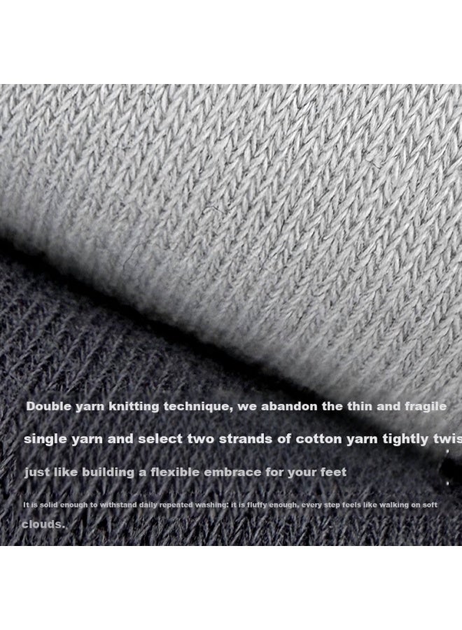 Miyou Men's Spring Cotton Socks 7a Antibacterial Mid-calf Sweat-absorbing Breathable Business Socks Black 6 Pairs - Image 3