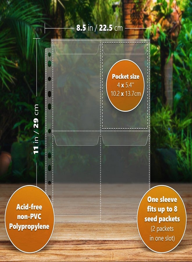 CraftSaints 80 Pockets Spill-Proof Top Closure Seed Storage Organizer Sleeves (20 Pack) Heavy Duty 4 Pocket Garden Seed Organizer, Slot Size 3.5x5 Clear Sleeves for Seed Packet Storage, Seed Keeper, Seed Binder - Image 3