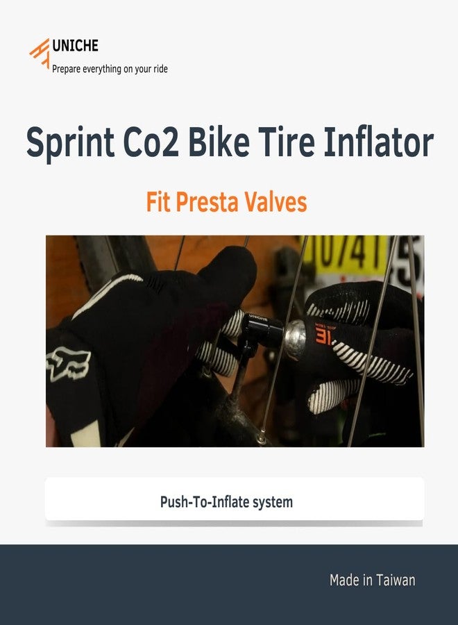 UNICHE Sprint CO2 Bike Tire Inflator, CO2 Inflator Fits Presta Valves, CO2 Bike Pump for Road, MTB, Gravel, TT, and E-Bike (CO2 Cartridges Not Included) - Silver - Image 4