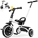 RIDYEE Tricycle for Toddlers 18 Months to 5 Years with Removable Push Handle Tricycles for 35 Year Olds Ideal for OnTheGo Families Adjustable CarryFriendly Seat White - Image 2