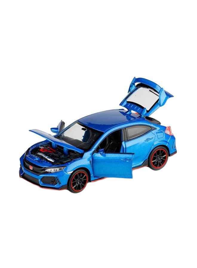 Loquat Die-Cast Sound and Light Pull Back Vehicle Blue - Image 1