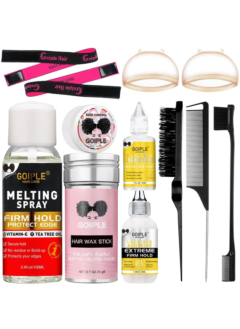 WOZUTUNT - Hair Extension Adhesive Spray Kit  Lace Front Wig  Closure Glue No Melt for Wigs  Extensions - Image 1