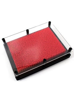 PowerTRC 3D Pin Art Sculpture Pin Impression Toy Pin Impression Hand Mold Great Toy For Kids (6" X 8" Red)  - Image 3