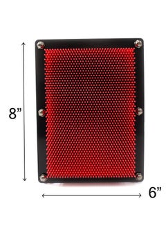 PowerTRC 3D Pin Art Sculpture Pin Impression Toy Pin Impression Hand Mold Great Toy For Kids (6" X 8" Red)  - Image 4