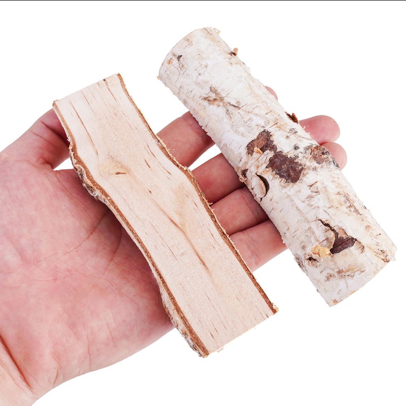 BYHER Natural Birch Wood Logs for Crafts, 10Pcs 4.7 Inch Rustic Vase Fillers for Floral Arrangements, DIY Craft Decor, Unfinished Crafts for Centerpieces - Image 3