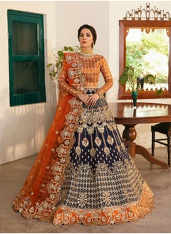 Women's Party Wear Dress - Organza Embroidered Lehenga with Russian Grip Blouse White