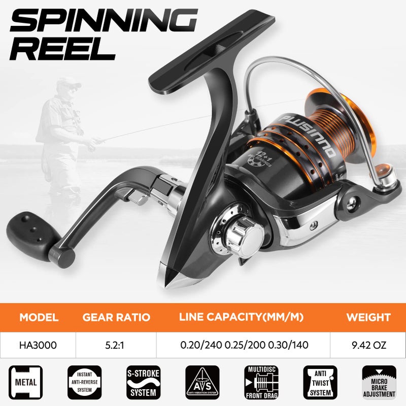 PLUSINNO Fishing Rod, Telescopic Fishing Rod and Reel Combo, Collapsible Travel Fishing Pole Rod Starter Kit, Carbon Fiber Fishing Rods and 12 +1 Bearings Steel, Fishing Gear Gifts for Men Adults - Image 5
