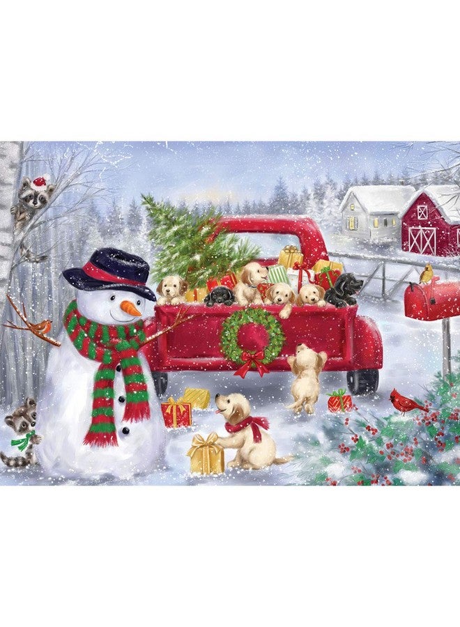 بيتس آند بيسيز قطع وقطع - مجموعة قيمة من قطعتين (2) من أحجيات الصور المقطوعة، كل قطعة منها 300 قطعة للبالغين - مقاس كل أحجية 18 بوصة × 24 بوصة - أحجيات رجل الثلج في عطلة الشتاء من تصميم الفنانة ماكيكو - Image 4