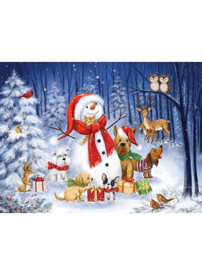 بيتس آند بيسيز قطع وقطع - مجموعة قيمة من قطعتين (2) من أحجيات الصور المقطوعة، كل قطعة منها 300 قطعة للبالغين - مقاس كل أحجية 18 بوصة × 24 بوصة - أحجيات رجل الثلج في عطلة الشتاء من تصميم الفنانة ماكيكو - Image 3