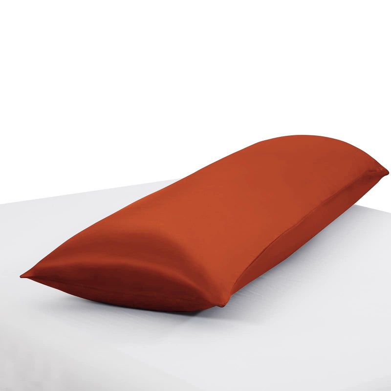 Ersmak Satin Body Pillow Cover  20x54 Inches Rust Orange Ultra Soft Satin Body Pillow Case for Hair and Skin  Silky Slip Cooling Long Side Satin Body Pillow Pillowcase with Envelope Closure - Image 5