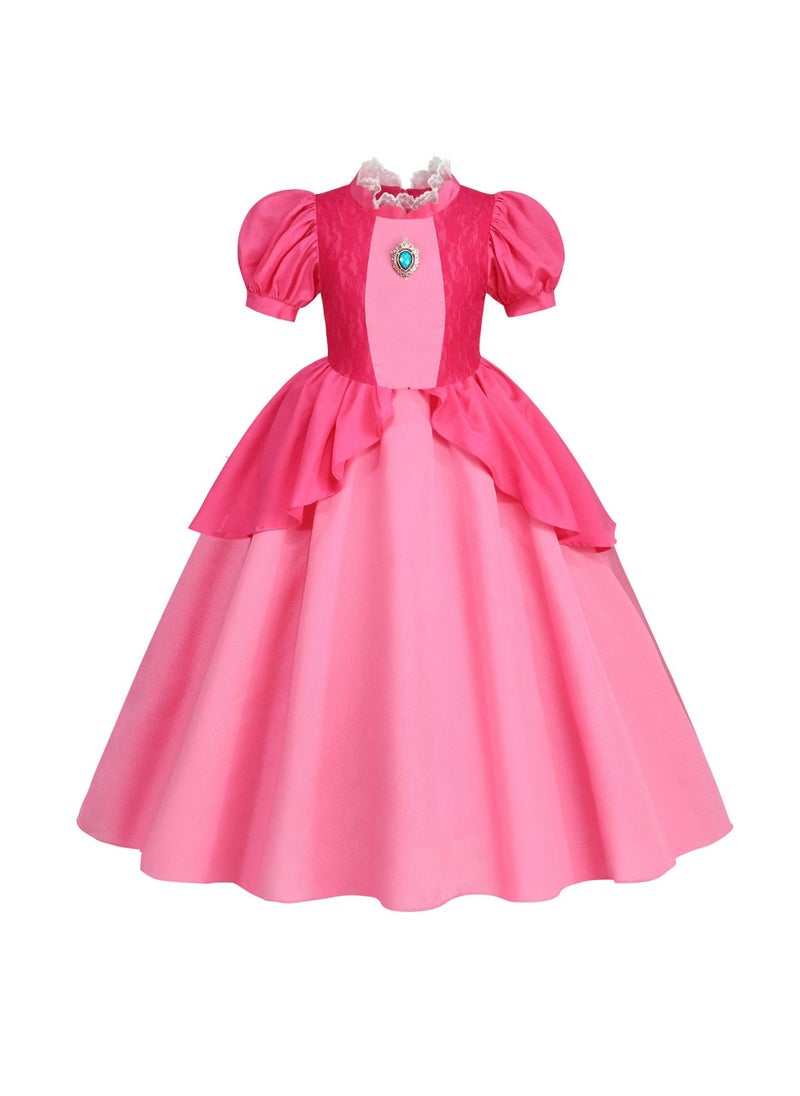 Y&D Princess Party Costume Dress With Crown Accessory Set  - Image 3