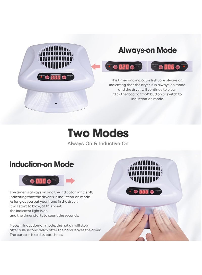300W Single Fan Warmer Nail Dryer For Regular Nail Polish Hot And Cold Air Nail Dryer Fan Manicure Tools White - Image 3