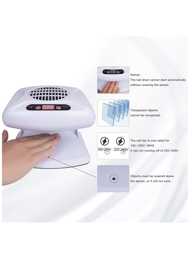 300W Single Fan Warmer Nail Dryer For Regular Nail Polish Hot And Cold Air Nail Dryer Fan Manicure Tools White - Image 4