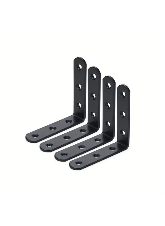 4pcs Heavy Duty Stainless Steel Corner Braces Right Angle Bracket with Pre Drilled Holes for Furniture Shelves Chairs Tables Dressers Easy Installation Enhanced Stability - Image 1