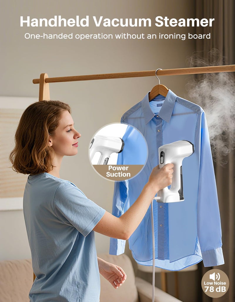 Sweepulire Vacuum Steamer for Clothes, 3500Pa Suction Handheld Clothes Steamer, 3 Modes, LED Display, Portable Travel Steamers for Clothes, Steaming & Ironing 2 In 1 (for 110-120V) - Image 2