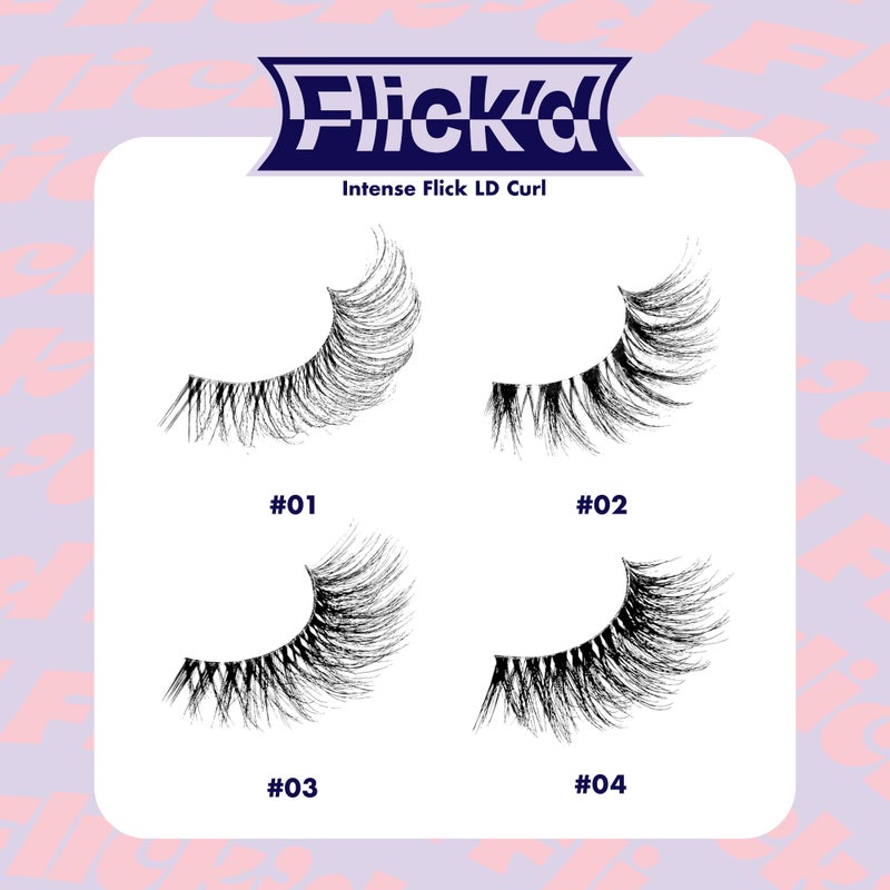 i.Envy i-ENVY False Lashes Flick'd D-Curl Strip Lashes Volume Bouncy Natural Clear Band Cat Eye Dramatic Trendy Extensions Reusable Eye Lashes (01) - Image 5