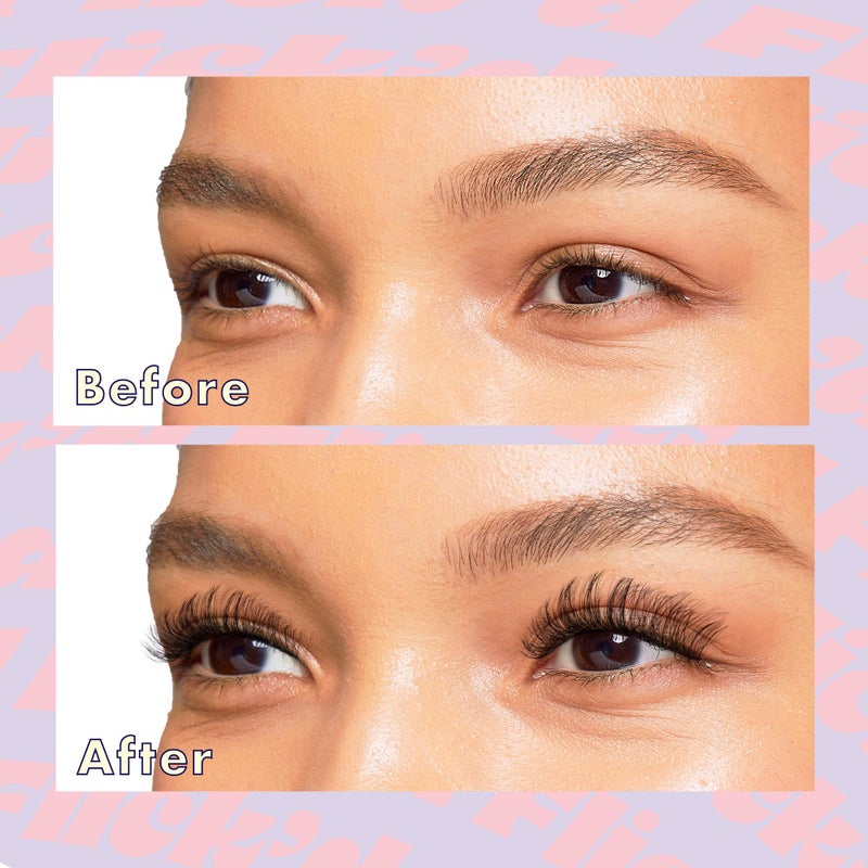 i.Envy i-ENVY False Lashes Flick'd D-Curl Strip Lashes Volume Bouncy Natural Clear Band Cat Eye Dramatic Trendy Extensions Reusable Eye Lashes (01) - Image 3