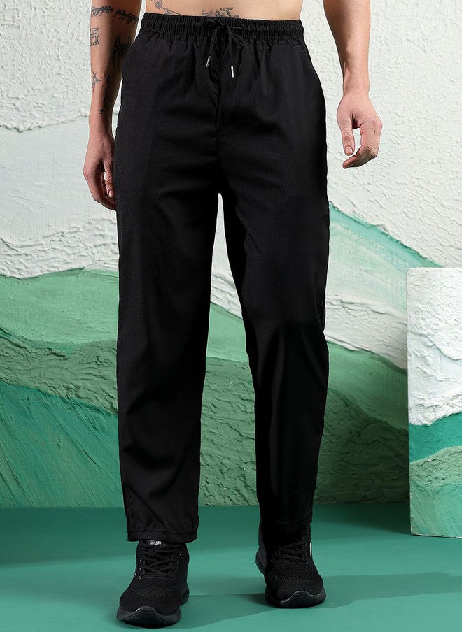 POPCULTR Black Wide Leg Trousers for Men - Image 1