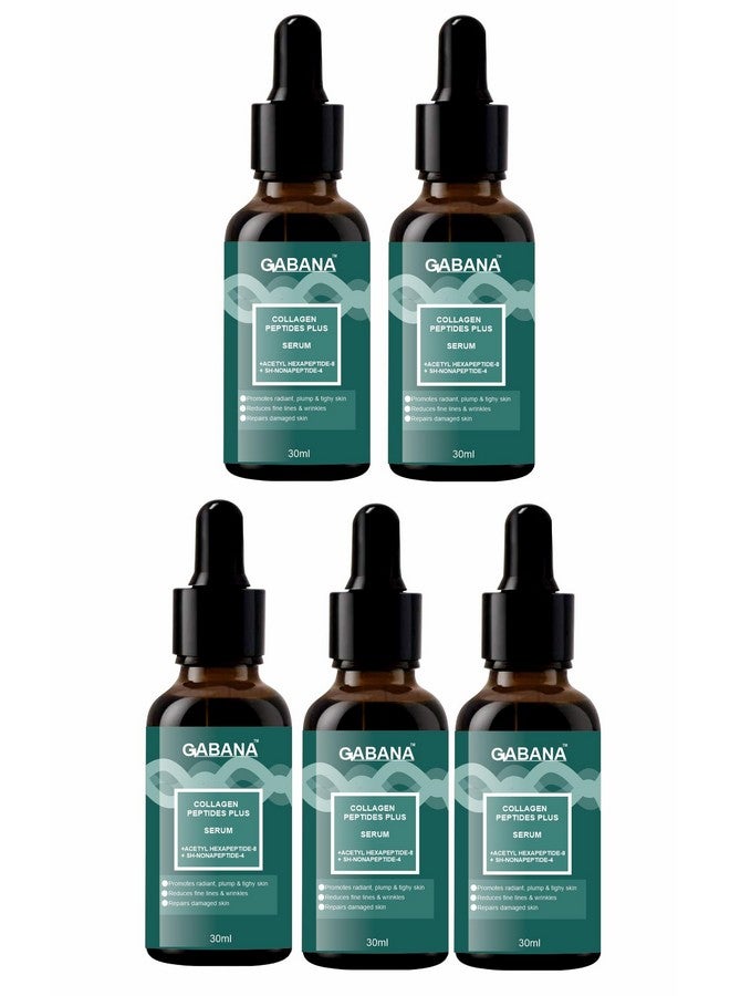 GABANA Collagen Peptides Plus Face Serum for Dull and Ageing Skin (Pack of 5, 30 ml)|face serum for Men and Women Face Serum for Glowing Skin Serum for Acne and Dark Spots Remove Serum for Dry Skin| - Image 1