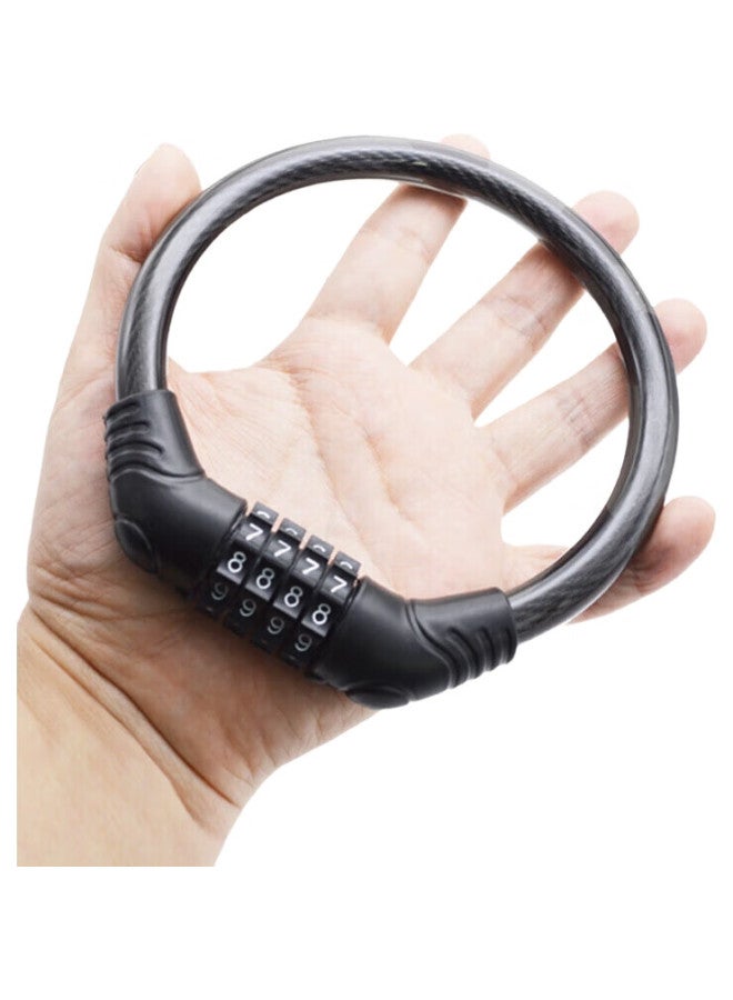 HOTUN Mountain Bike Lock, Anti-Theft Portable Electric Bicycle Combination Lock, Helmet-Shaped Lock, Chain Lock Hd7204 - Image 1